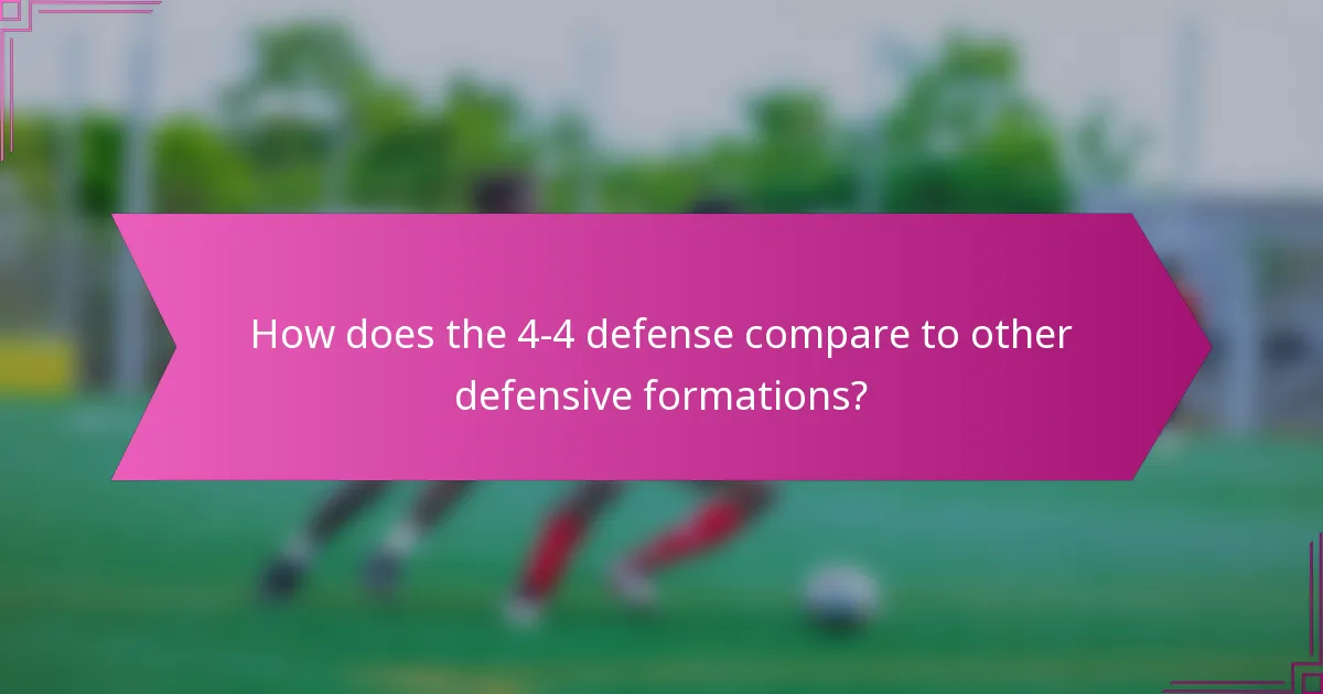 How does the 4-4 defense compare to other defensive formations?