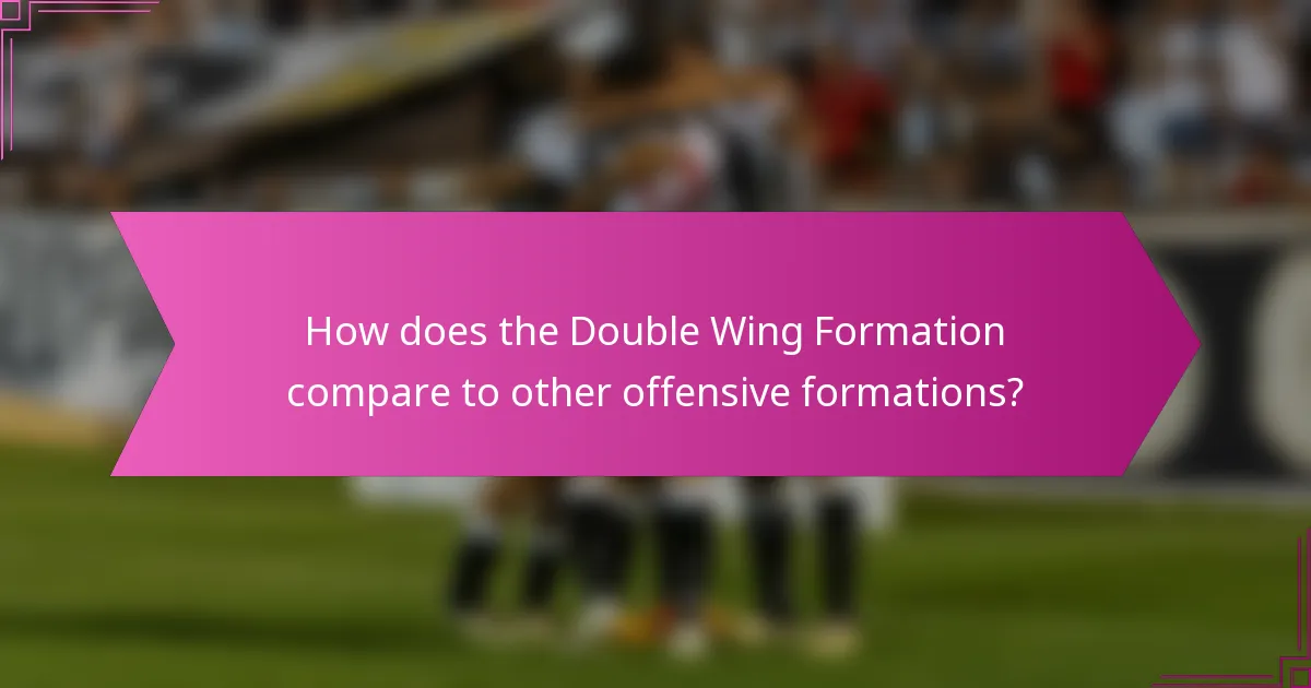 How does the Double Wing Formation compare to other offensive formations?