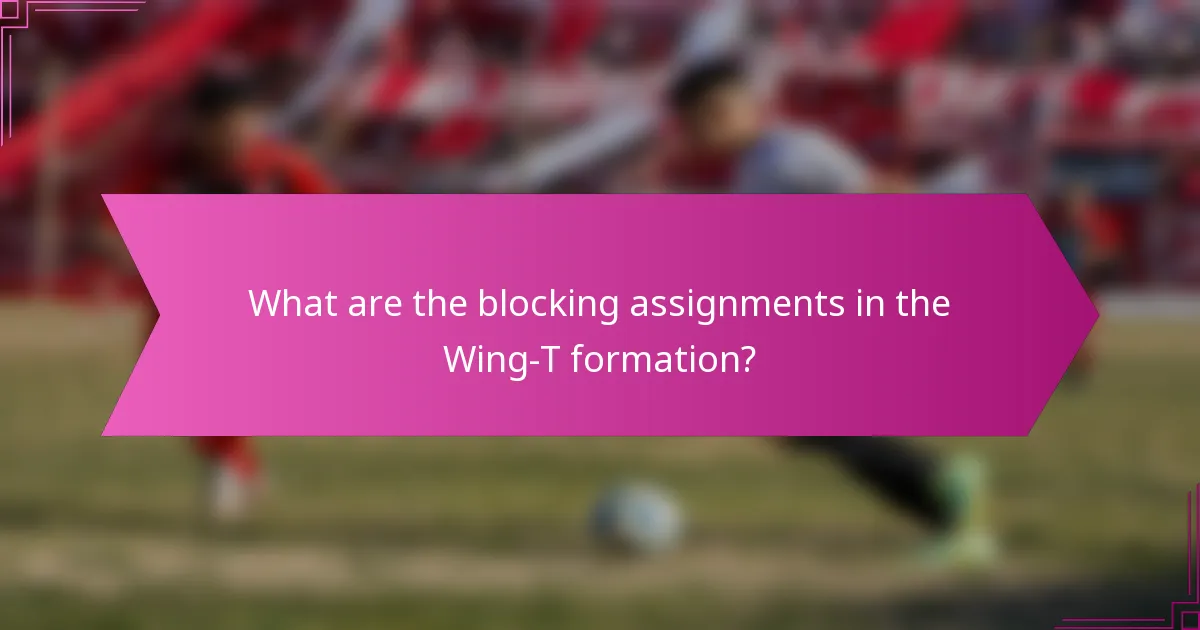 What are the blocking assignments in the Wing-T formation?