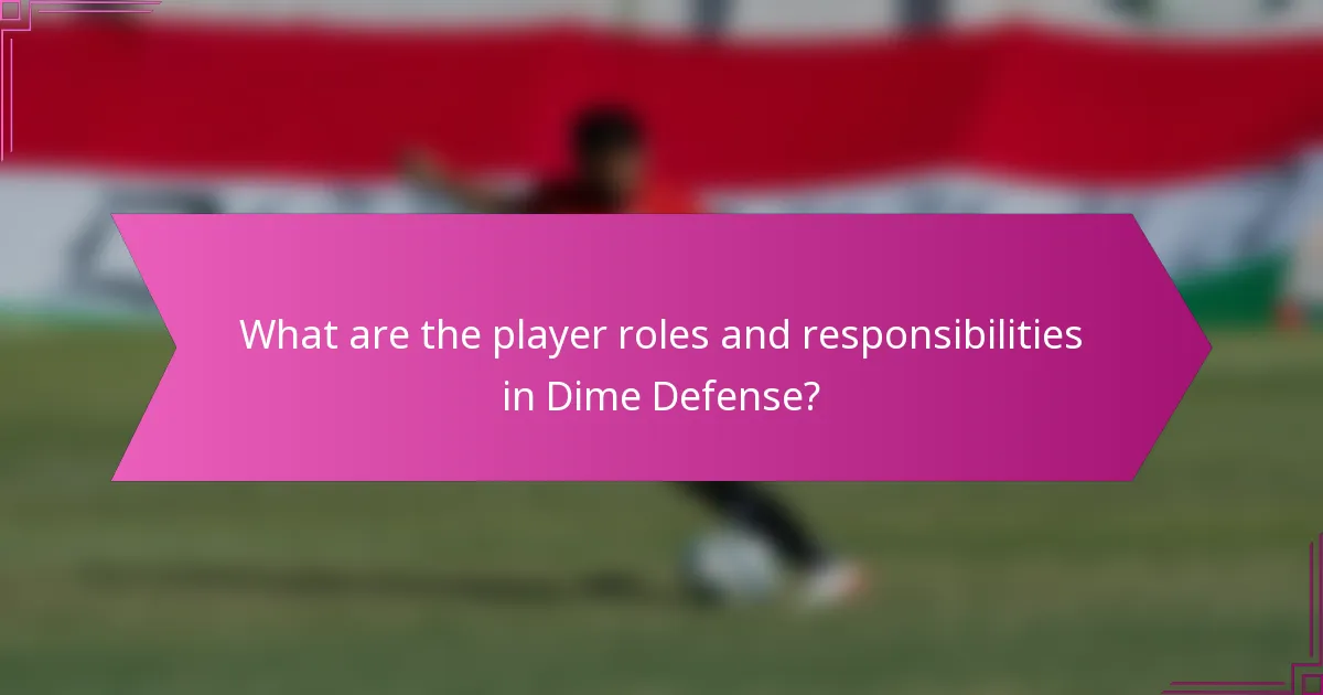 What are the player roles and responsibilities in Dime Defense?