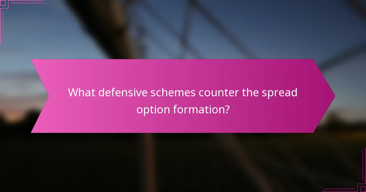 What defensive schemes counter the spread option formation?