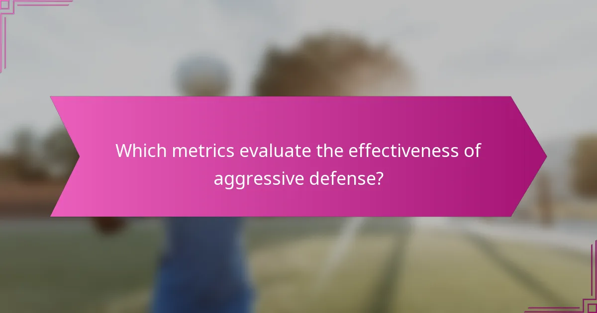 Which metrics evaluate the effectiveness of aggressive defense?